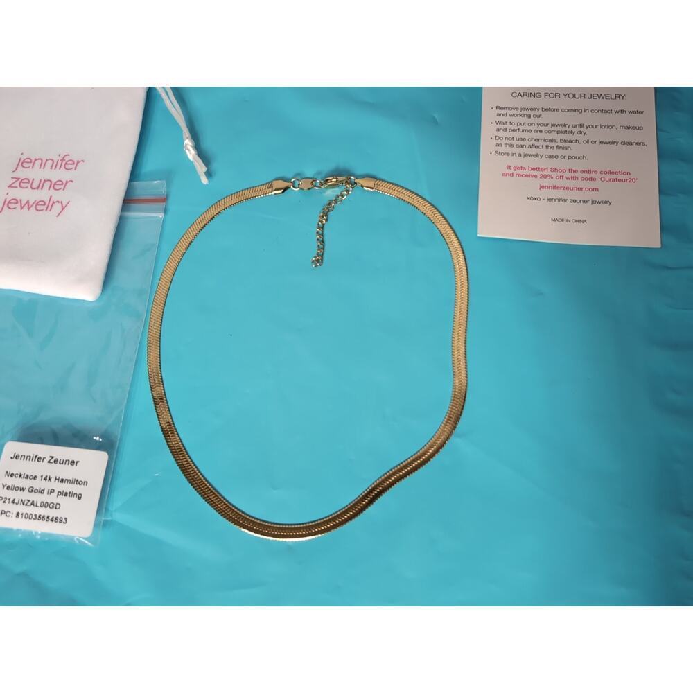 Jennifer Zeuner Necklace 14K Hamilton Yellow Gold Plating 15" - Picture 2 of 6